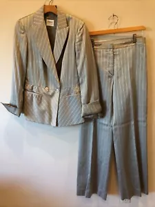 Gianfranco Ferre Studio Peplum EU 38 US Size 6 Gray Striped Suit $1950 - Picture 1 of 9