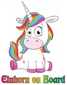 Aufkleber Einhorn an Bord 150 x 115 mm  Sticker Tattoo Auto Fun - Bild 1 von 1