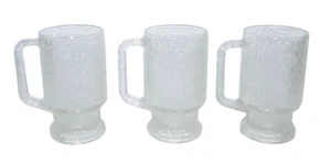 Juego de 3 tazas de hielo de cristal vintage Indiana cristalería 15 OZ guijarros transparentes - Imagen 1 de 8