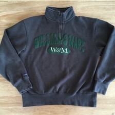 William & Mary College Gray 1/4 Zip Mock Neck Pullover Men Small (42) Jansport