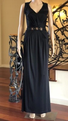 $1330 Blumarine Black Long Gown Dress Formal Evening Size: 38 - Image 1 of 4