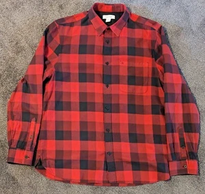Camicia uomo Calvin Klein rossa e nera a quadri bufalo taglia LG leggera flanella - Foto 1 di 15