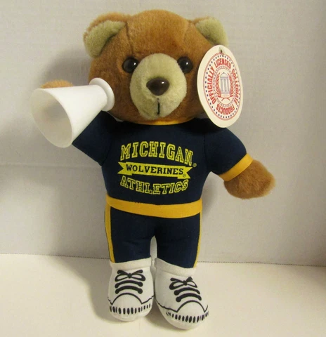 Michigan Wolverines Athletics MSU Bear Plush 11" Play-By-Play Megaphone w/ Tag Cover