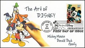 AO-3865, 2004, The Art of Disney, Add-on Cover, First Day Cover, Pictorial, 