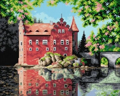 "Castle on the Water" Printed Canvas for Cross Stitch Tapestry Gobelin 2298 - Image 1 of 2