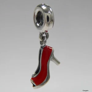 Nuovo Autentico Charm Pandora Rosso Stiletto Tacco Alto 792154EN09 W Marsupio Scamosciato - Foto 1 di 5