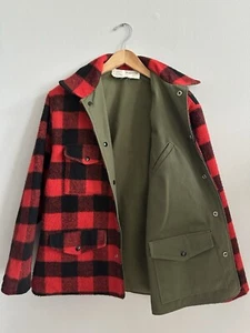 De colección Raro Reversible Mezcla Lana Militar? Abrigo a Cuadros y Verde Ejército Hombre M LEER - Imagen 1 de 13