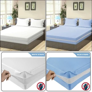 Zipped Mattress Cover Protector Anti bed Bug Full Total Encasement Double & King - Picture 1 of 38
