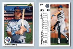 Jack Daugherty - Rangers #614 Upper Deck 1990 RC Baseball Trading Card - Picture 1 of 1