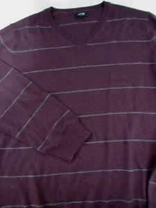 Apt 9 Mens Medium Pull Over Sweater Burgundy Stripe Cotton - Picture 1 of 4