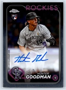 2024 TOPPS CROMO ROOKIE AUTOGRAFI HUNTER GOODMAN RC AUTO COLORADO ROCKIES - Foto 1 di 2