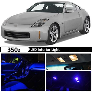9x Paquete de Luz LED Interior Azul para 2003-2009 350z Fairlady Z - Imagen 1 de 7