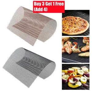 BBQ Mesh Liner Cooking Grill Mat Barbecue Baking Pad Sheet Grid Wire Non-Stick - Picture 1 of 11