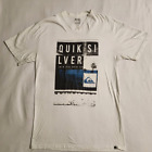 Quiksilver T-Shirt Men's Size XL White 100% Cotton Graphic Print Pullover V-Neck