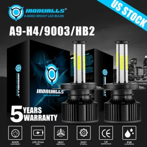 6-sides HB2 H4 9003 LED Headlight Kit Bulbs High Low Beam Super White 1500000LM - Picture 1 of 12