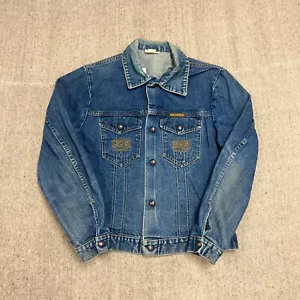 Vintage Roughshod Denim Jacket Mens Medium Blue 1970s Button Up Western - Picture 1 of 14