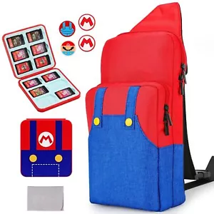 Travel Bag Kit for Nintendo Switch/Lite/OLED with Game Cartridge Box, Thumb Grip - Picture 1 of 21