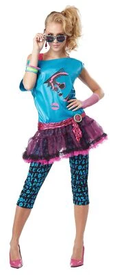 Fantasia feminina de estrela pop discoteca Valley Girl década de 1980 - M - Imagem 1 de 2