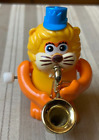 Vintage Tomy Wind-Up Cat PlaysTrumpket While Marching