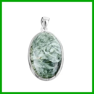 Halloween Deal 925 Sterling Silver Seraphinite Gemstone Birthday Pendant Jewelry - Picture 1 of 13