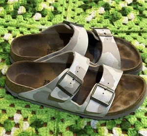 Birkenstock Arizona Camo Sandalen Gr. 39 Unisex Desert Soil Getragen Wie Ist - Bild 1 von 11