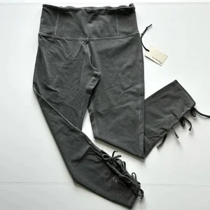 Electric & Rose Leggings grau neu mit Etikett Medium Crop Stretch Hose seitliche Bänder Capri - Bild 1 von 8