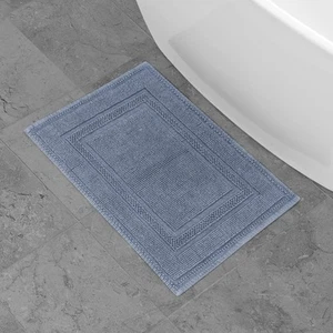 Tappeto da bagno Stonewash Racetrack cotone arredamento bagno premium lavabile in lavatrice alto - Foto 1 di 8