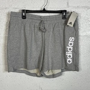 Pantaloncini Adidas taglie forti logo lineare French Terry - grigio/nero 1X - Foto 1 di 7