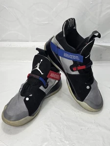 Nike Air Jordan XXXIII Mens Size 11.5 Metallic Silver Black Blue AQ8830-005 - Picture 1 of 11