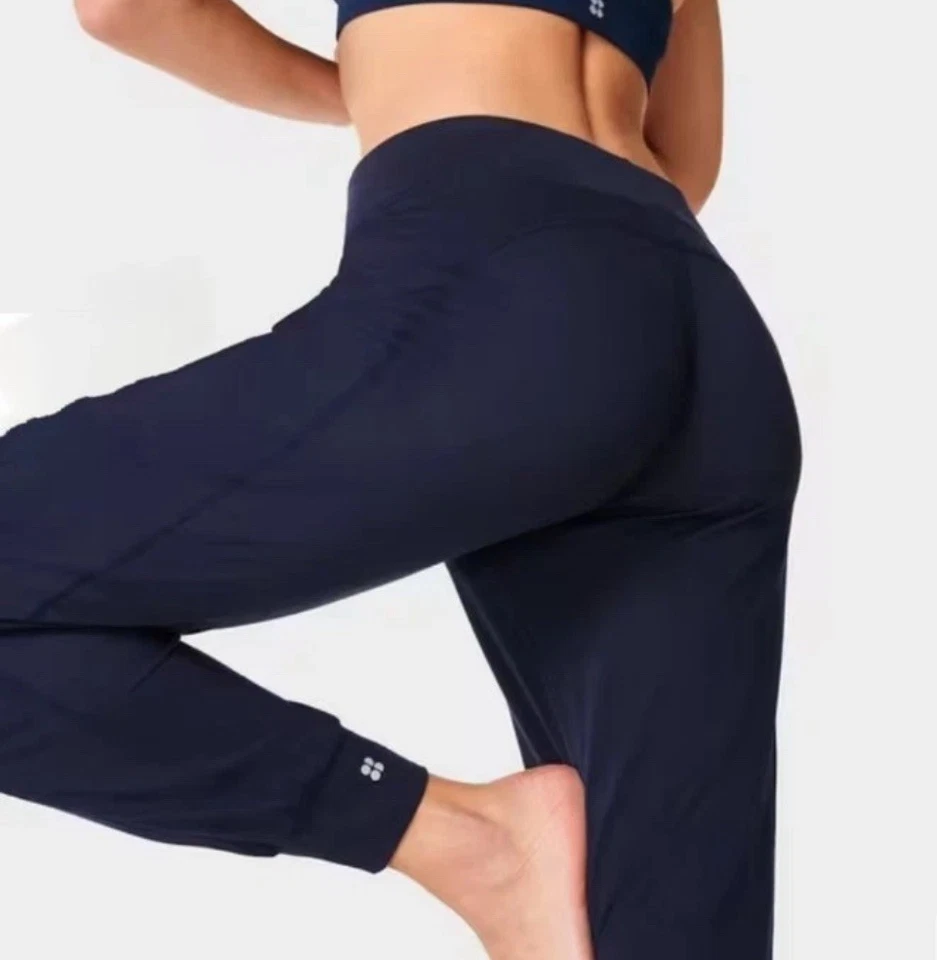 Sweaty Betty Womens Gary Yoga Joggers Trousers Navy Blue Medium Reg Leg 27”  - Image 1 of 4