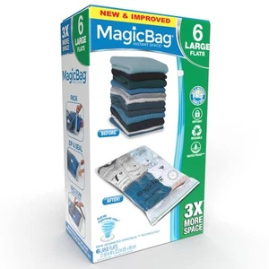 MagicBag Instant Space Saver Storage - Flat Large - Set of 6 Bags Total - Air... - Picture 1 of 7