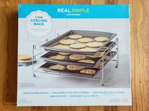 Real Simple (Solutions) 3 Tier Collapsible Cooling or Oven Rack w/Non Slip Feet - Picture 1 of 5