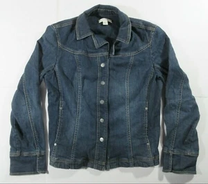 Coldwater Creek Women's Blue Denim Jeans Jacket Button Front Size 10 - Picture 1 of 5
