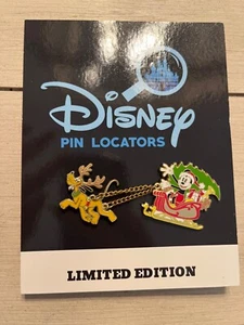 Disney Christmas Santa Mickey & Pluto Reindeer pin set - Picture 1 of 1