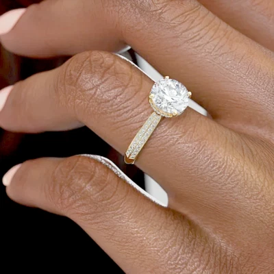 18k Solid Yellow Gold 1.90 Ct IGI Lab Grown Round Cut Diamond Women Wedding Ring - Image 1 of 4