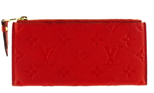 Original LOUIS VUITTON Adele Rot Empreinte Monogramm Etui Geldbörse Spanien - Bild 1 von 8