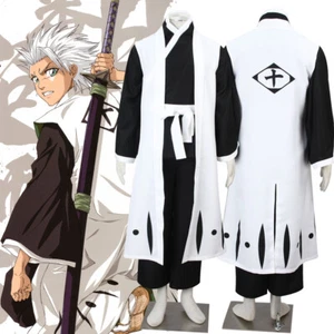 IN STOCK BLEACH Toshiro Hitsugaya Cosplay Costume 10th Division Captain Kimono - Picture 1 of 5