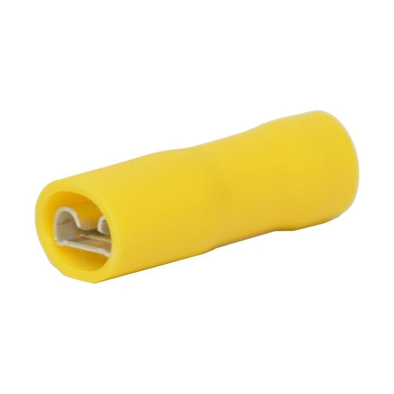 Blade Terminal 10 Pack Female 6.3mm Vinyl Insulated YELLOW Suits wire 5-6mm - image 1 of 1