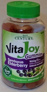 21st Century VitaJoy Gummies 60 Sambucus Elderberry Vegetarian Gummies Exp 02/25 - Picture 1 of 4