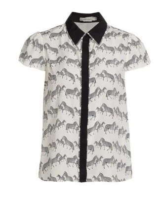 NWT-Alice and Olivia Latrina Zebra Print Blouse Size S - Image 1 of 4