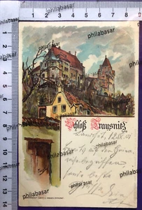 Mapa de artista impresión Landshut castillo Trausnitz 1901 a Ratisbona - Imagen 1 de 2