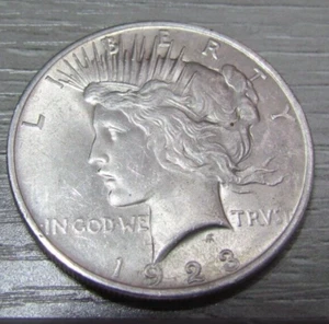 1923 Peace Silver Dollar 90% Silver - Picture 1 of 4