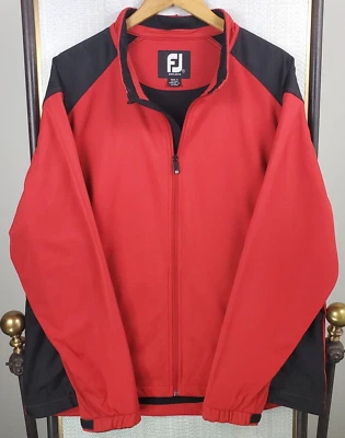 FOOTJOY Size XL Mens Thick Softshell Full Zip Jacket Red Golf FJ Windbreaker - Image 1 of 4