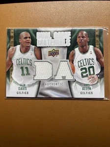 09-10 Mazo Superior Doble Juego Materiales Doble Camiseta Glen Davis Ray Allen Celtics - Imagen 1 de 2