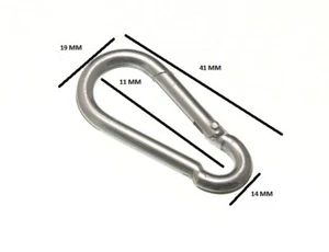 Gancho De Carabina Clip De Resorte Snap 4Mm 5/32 Bzp Tamaño Del Paquete 4 - Picture 1 of 1