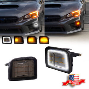 Sequential Switchback LED Front Corner DRL Signal Light For 15-21 Subaru WRX STI