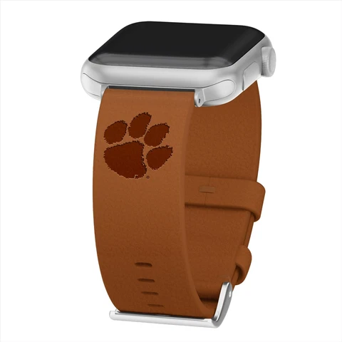 Clemson Tigers Premium Leather Band Compatible With the Apple Watch Cover