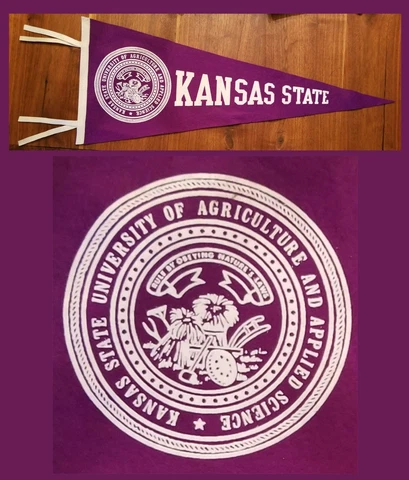 VINTAGE Kansas State University Wildcats Football Pennant! SHARP! Cover