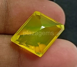 Superb Natural Ethiopian yellow Opal 17.00 Ct Certified Emerald Cut Gems 4RDJ - Picture 1 of 10