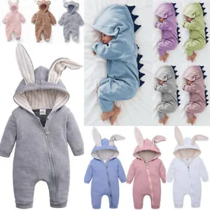 Cute Easter Bunny Dinosaur Newborn Baby Kids Boy Girl Romper Jumpsuit Outfits - Picture 1 of 28